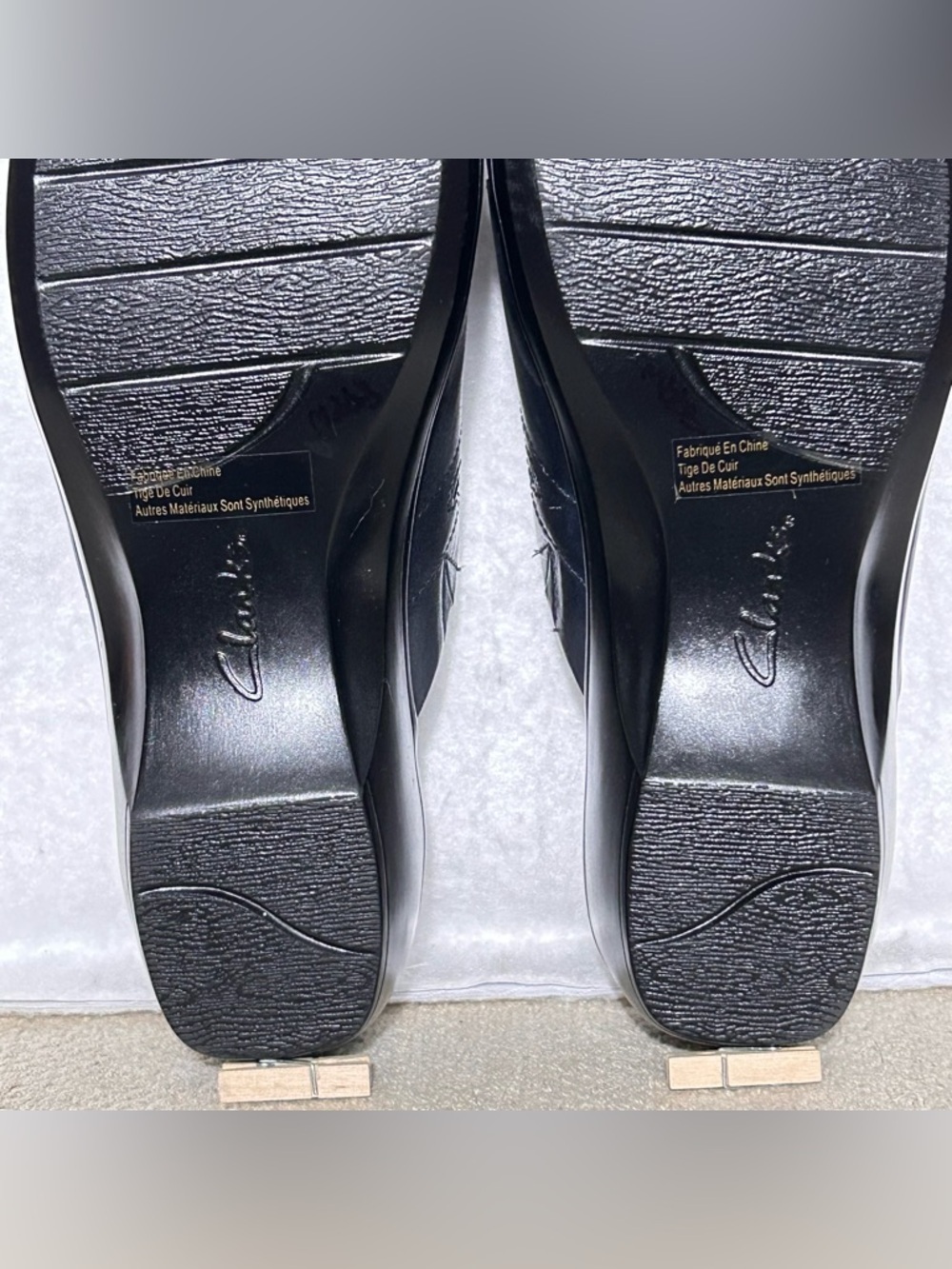 Clarks Womens Black Leather Slip On Mule Clogs Wedge Shoes SZ US 10 M - Picture 9 of 10